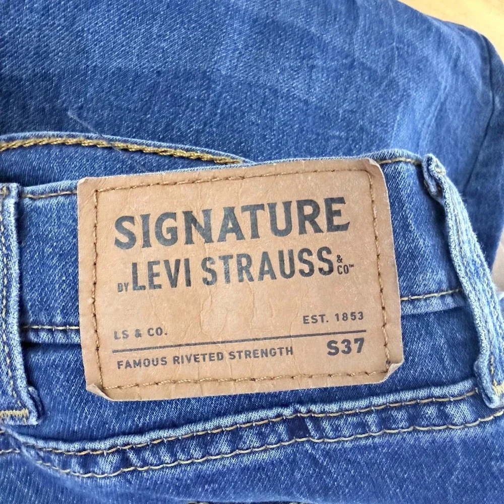 Signature by Levi Strauss Mens S37 Slim Fit‎ Blue Wash Denim Jeans Size 40x30